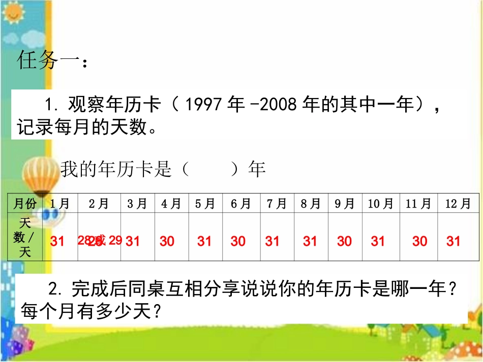 人教2011版小学数学三年级《年、月、日》课件-(4)_第3页