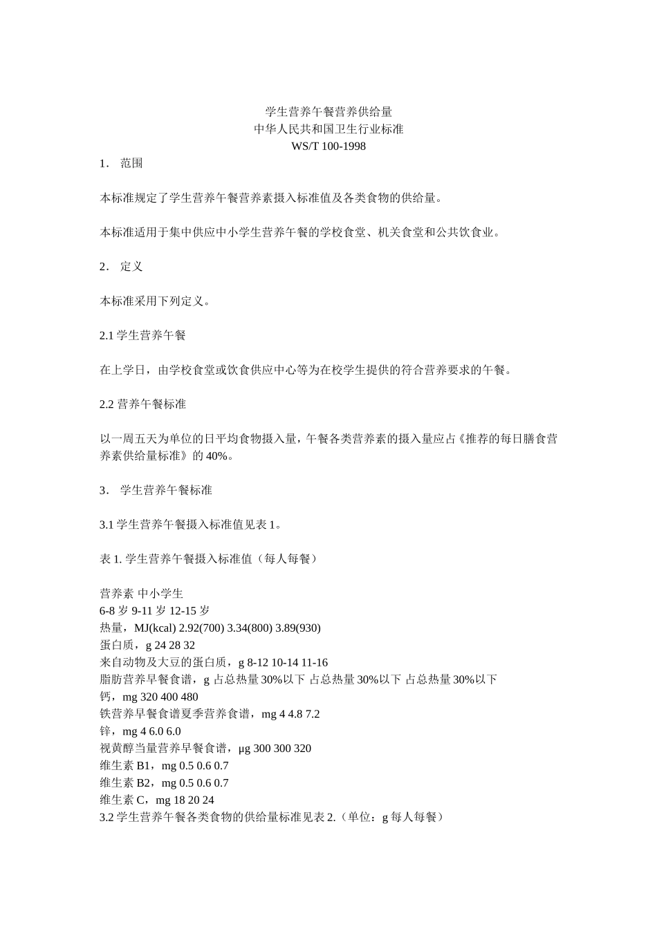学生营养午餐营养供给量_第1页
