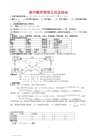 高中数学常用公式-精简版