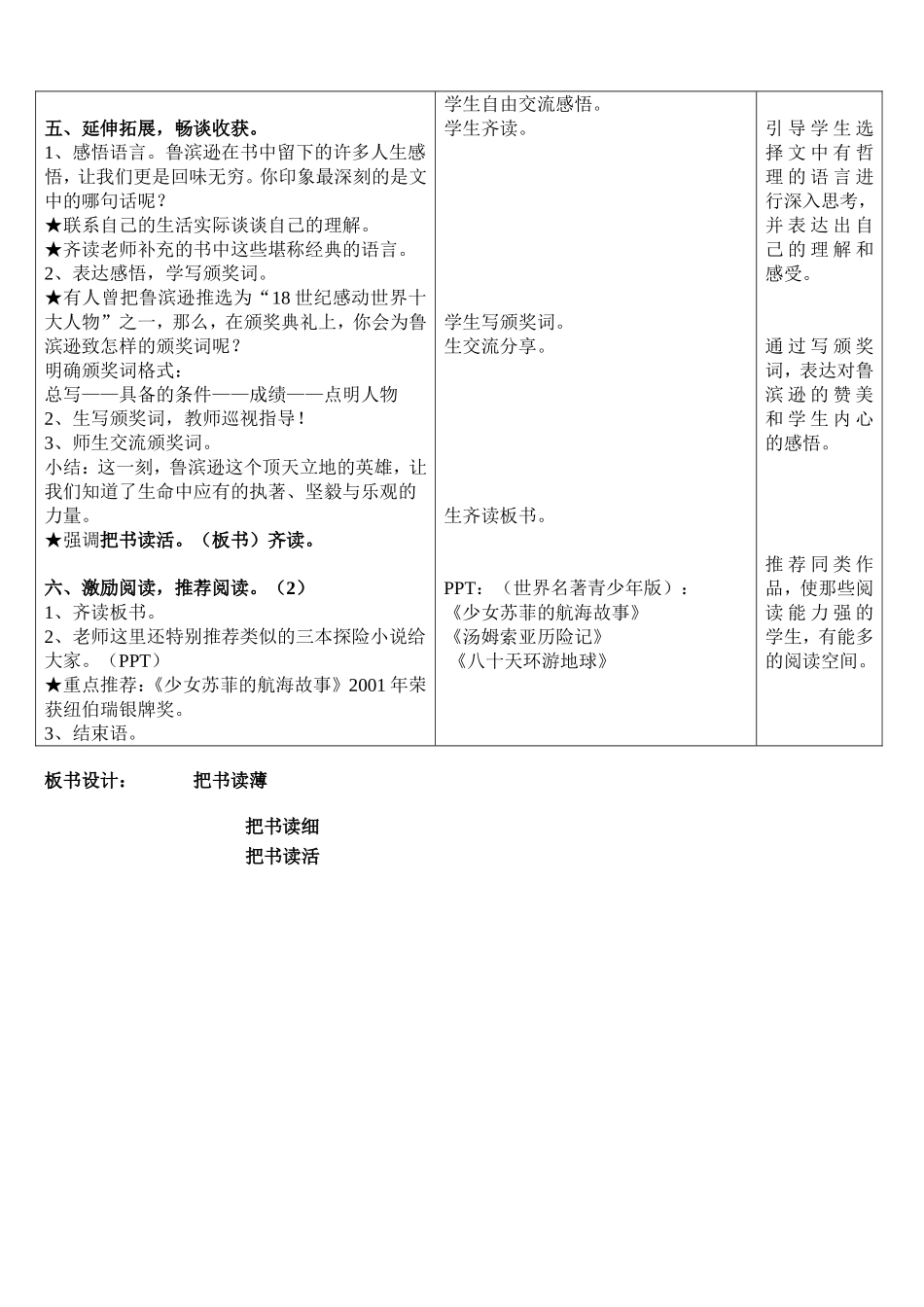《鲁滨逊漂流记》阅读设计_第3页