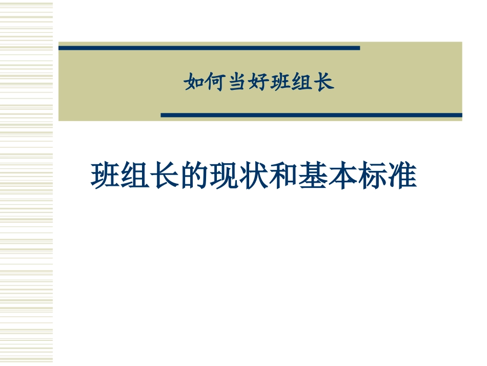 班组长的现状和基本标准2013_第1页