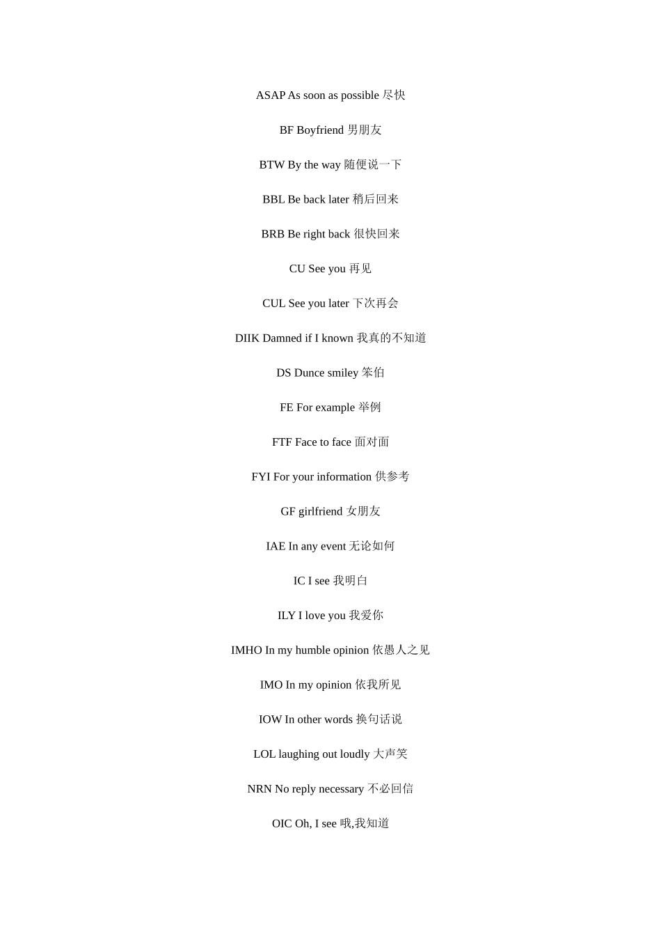 网络聊天常用英语缩写_第1页