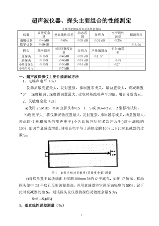 超声波仪器、探头性能指标及其测试方法