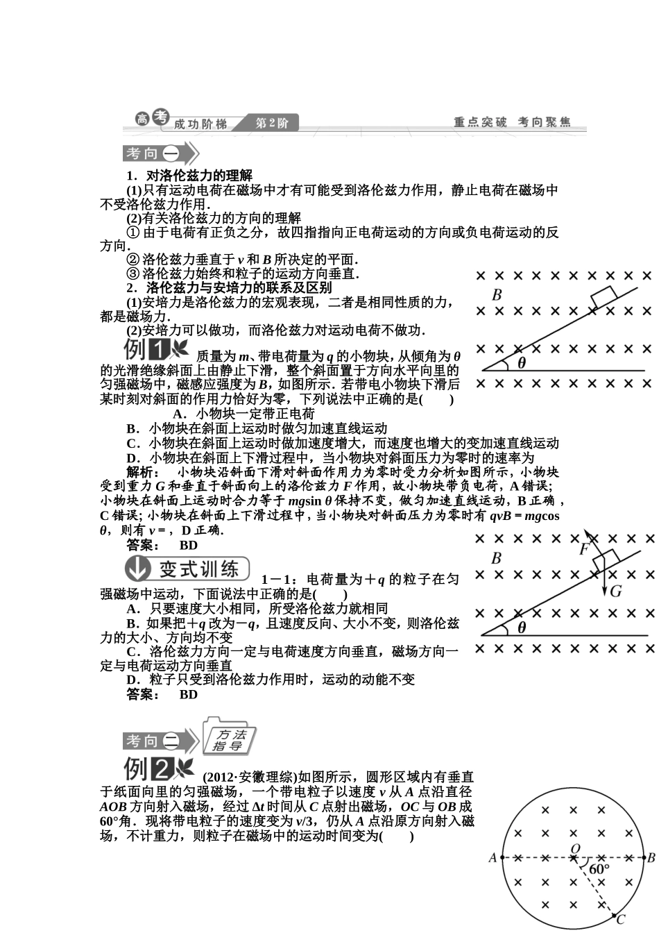 第2讲运动电荷在磁场中受到的力_第3页