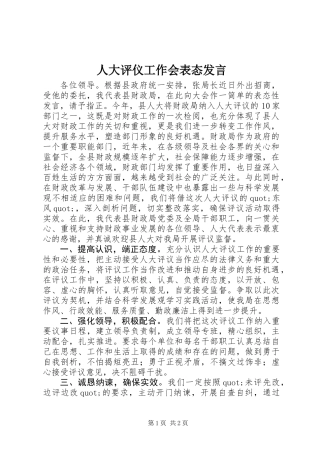 人大评仪工作会表态发言