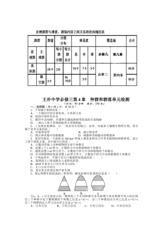 王朴中学樊勇双向细目表