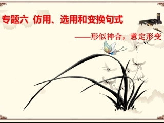 2016届一轮总复习精选课件：专题6仿用、选用、变换句式