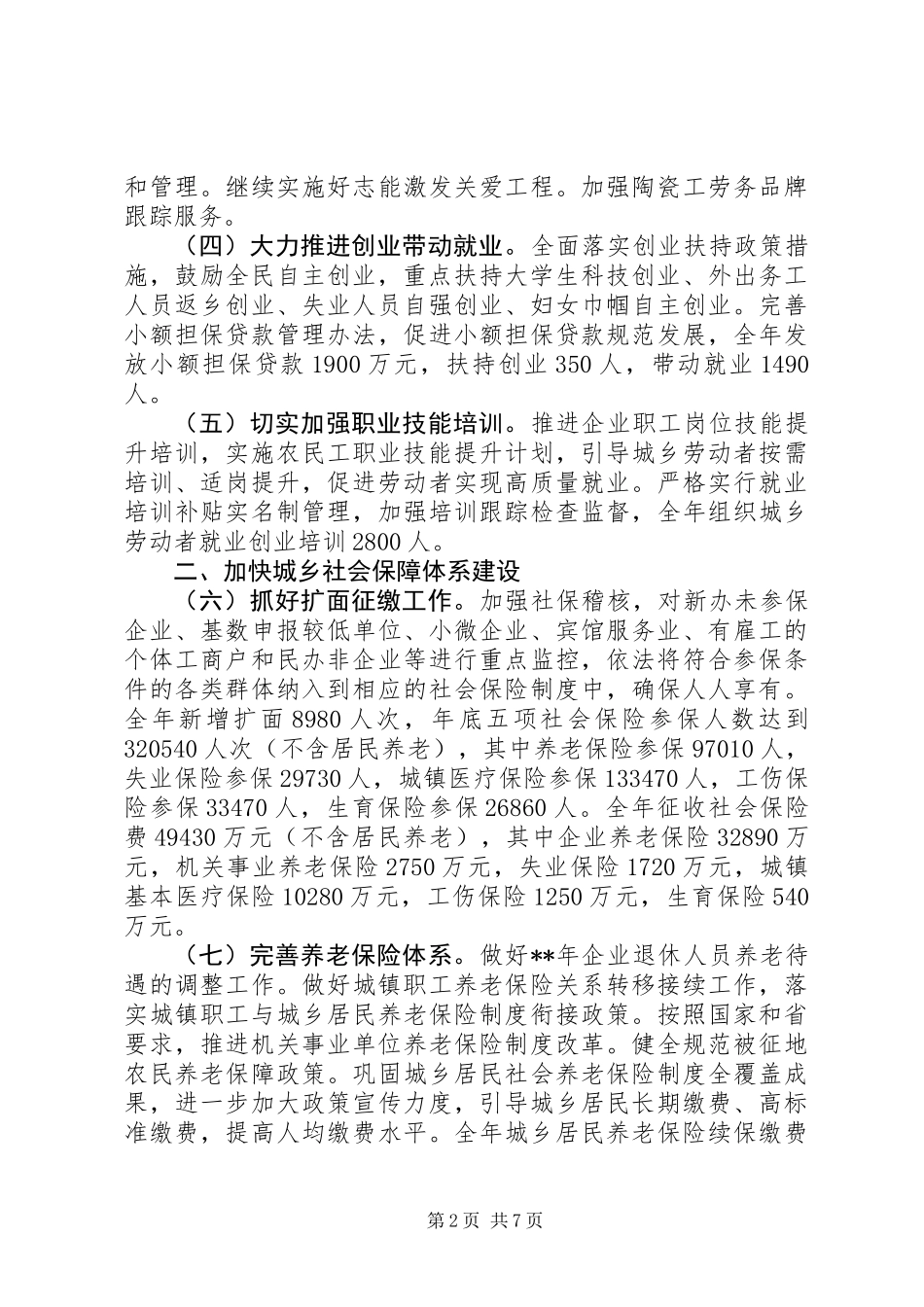 人力资源和社会保障工作要点_第2页