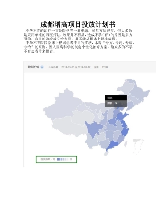 不孕不育项目投放计划书