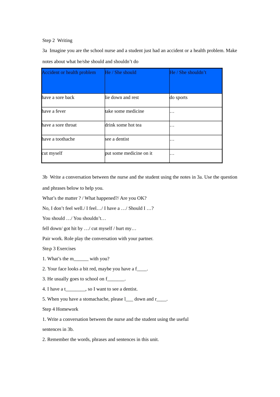 Unit-1-What's-the-matter？-Part-B-教案4_第2页