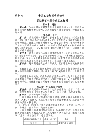 超额利润分成实施细则