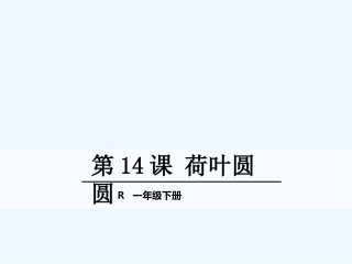一年级下册14.荷叶圆圆