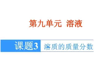 《93溶质的质量分数》课件人教新课标版