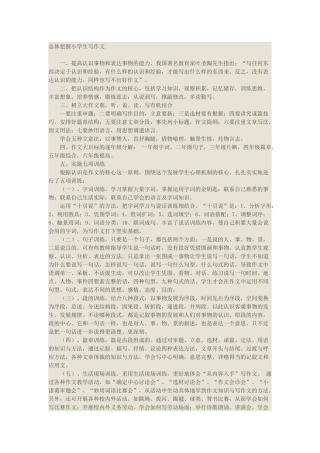 总体把握小学生写作文
