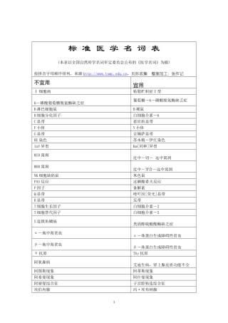 标准医学名词表