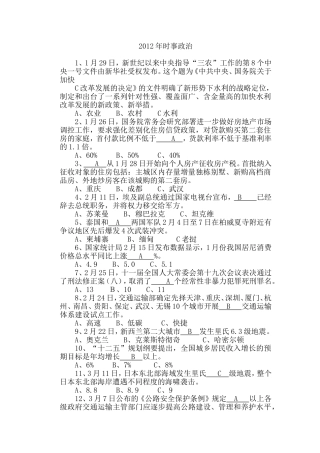 2012年时事政治