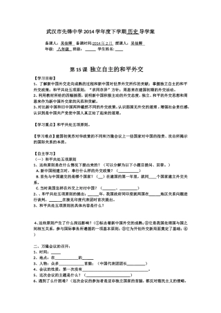 独立自主的和平外交