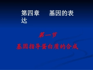 第4章第1节基因指导蛋白质的合成