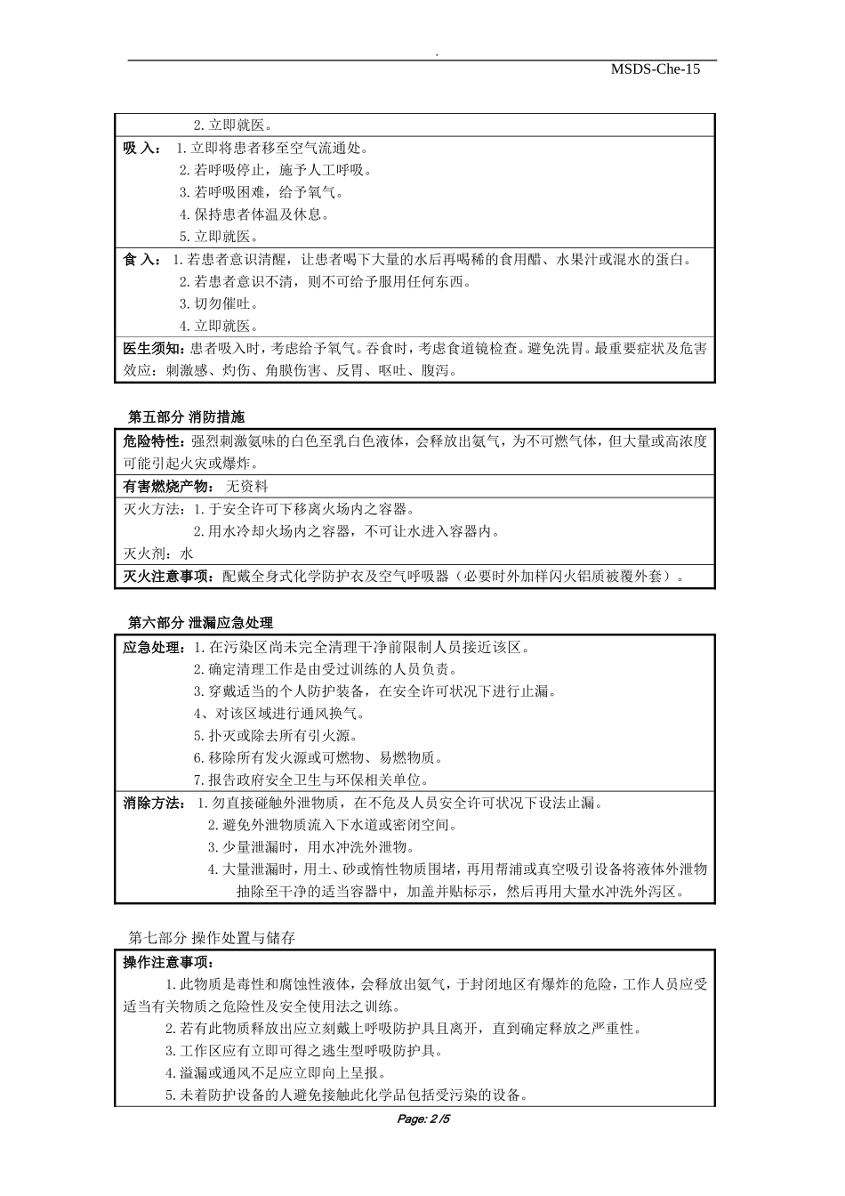 MSDS-NH4OH 29%_第2页