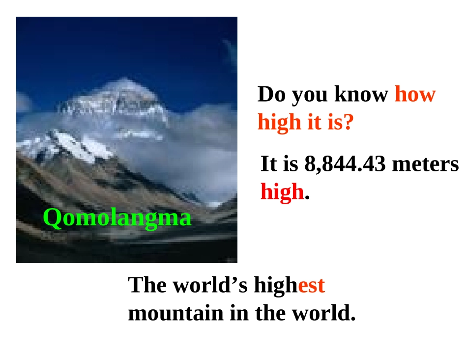 2014最新课件八年级下Unit-7-Waht's-the-highest-mountain-in-the-world-Section-A_第3页