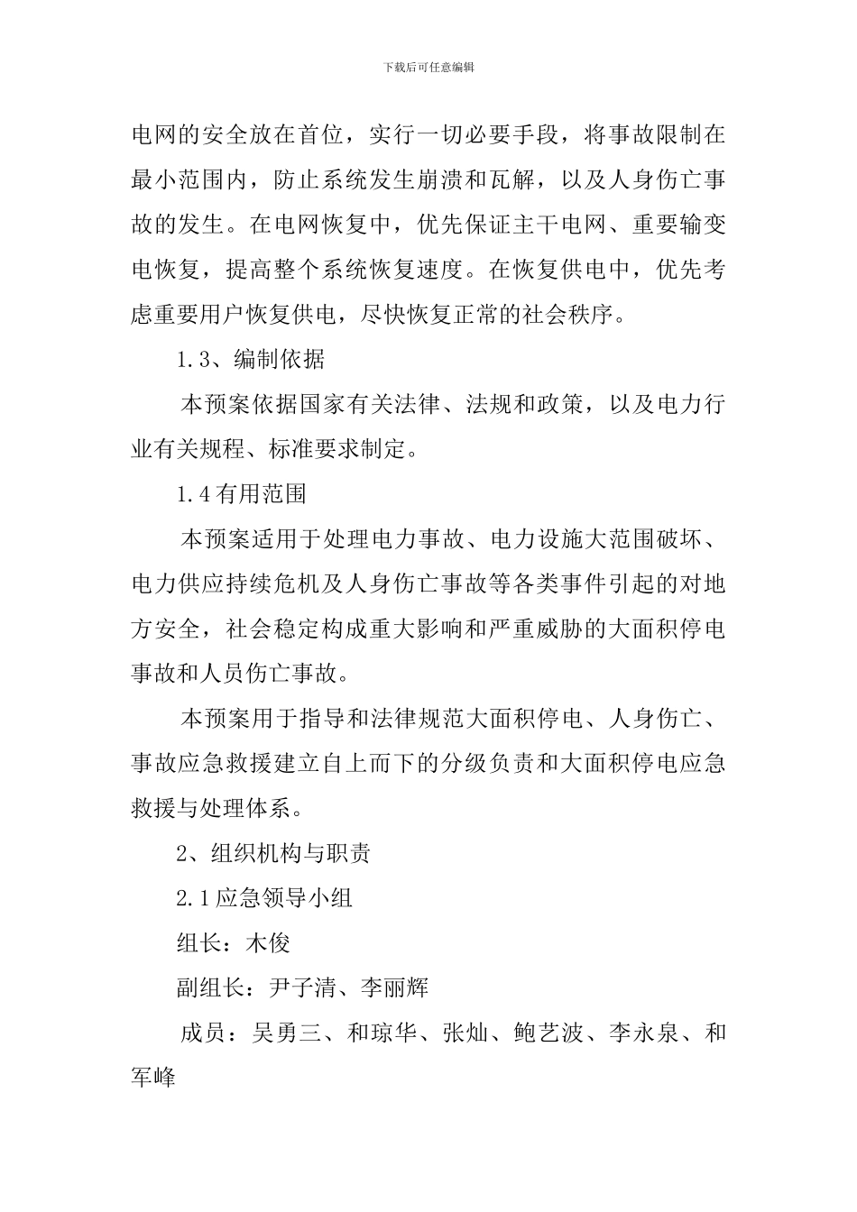 电力公司电力电力电力事故应急的预案短文_第2页