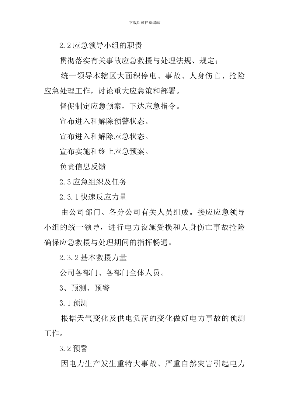 电力公司电力电力电力事故应急的预案短文_第3页