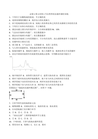 地理新人教版必修1-3.1《自然界的水循环》课时训练