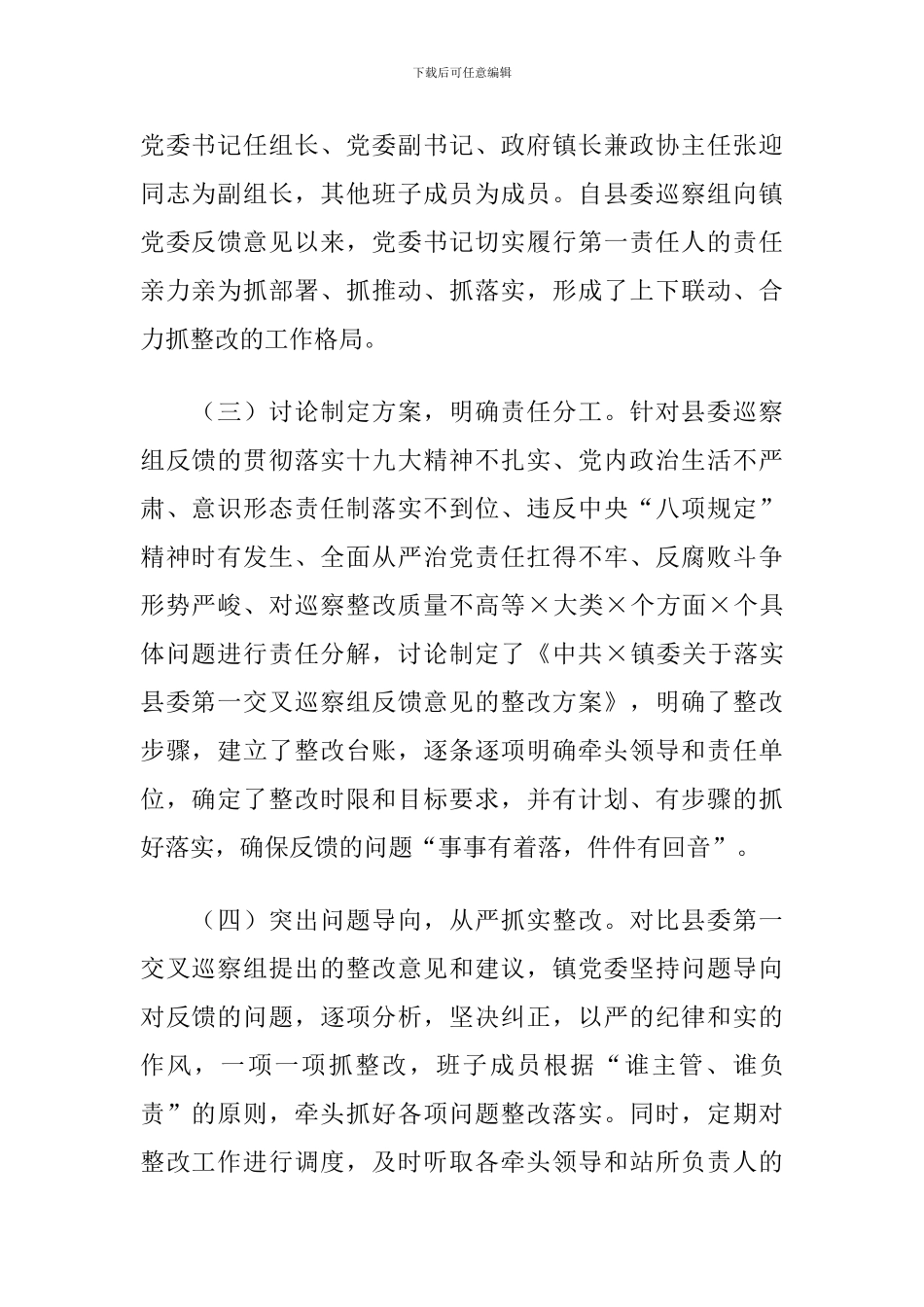 2024年X镇党委巡察整改工作方案_第2页