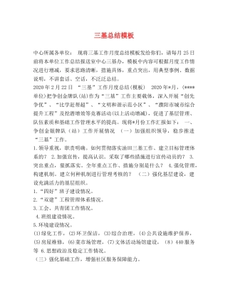 三基总结模板 