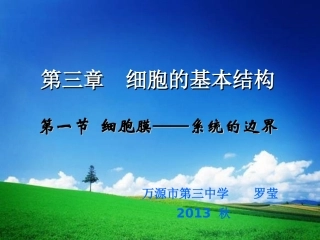 3.1细胞膜--系统的边界