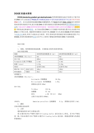 DGGE实验