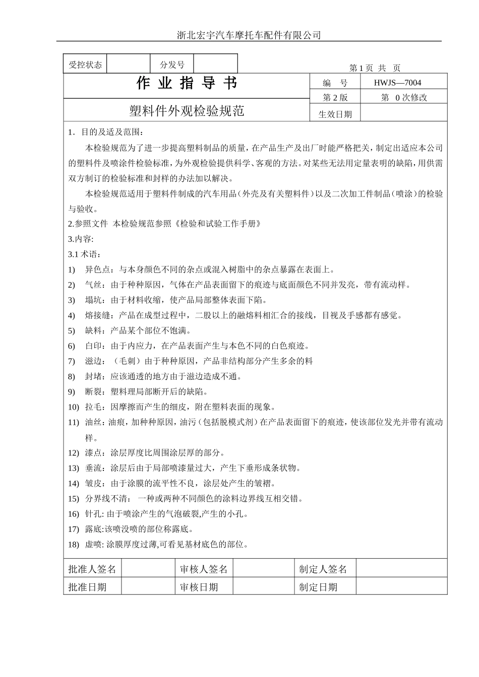 100901_塑料件外观检验规范_第1页