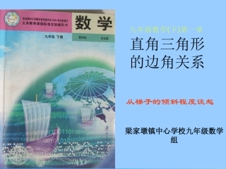 §1-1-1从梯子的倾斜程度谈起(1)锐角三角函数——正切与余切