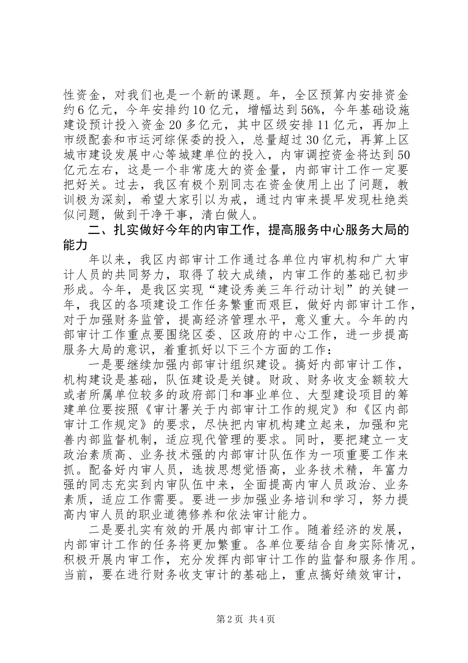 内部审计工作大会发言稿_第2页