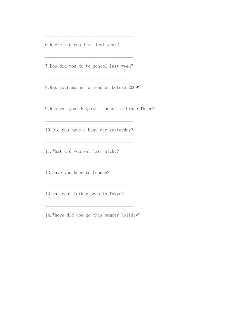 一般过去时练习_第3页