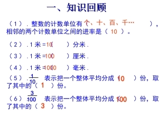 人教2011版小学数学三年级小数的初步认识(课件)