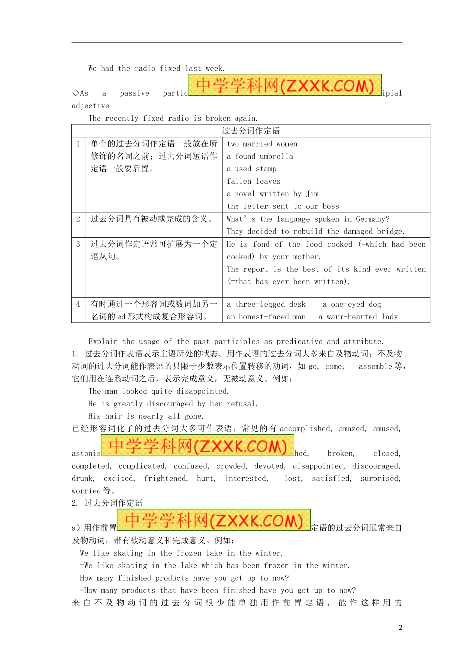 山东省菏泽一中2014高中英语Unit1GreatscientistsPeriod4Learningaboutlanguage(Grammar)教案新人教版必_第2页