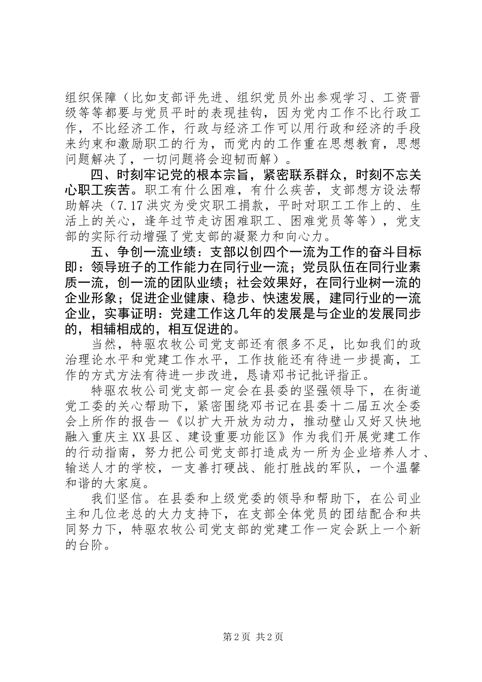 企业党支部党建工作汇报材料_第2页