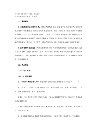 中考复习冲刺系列三词语