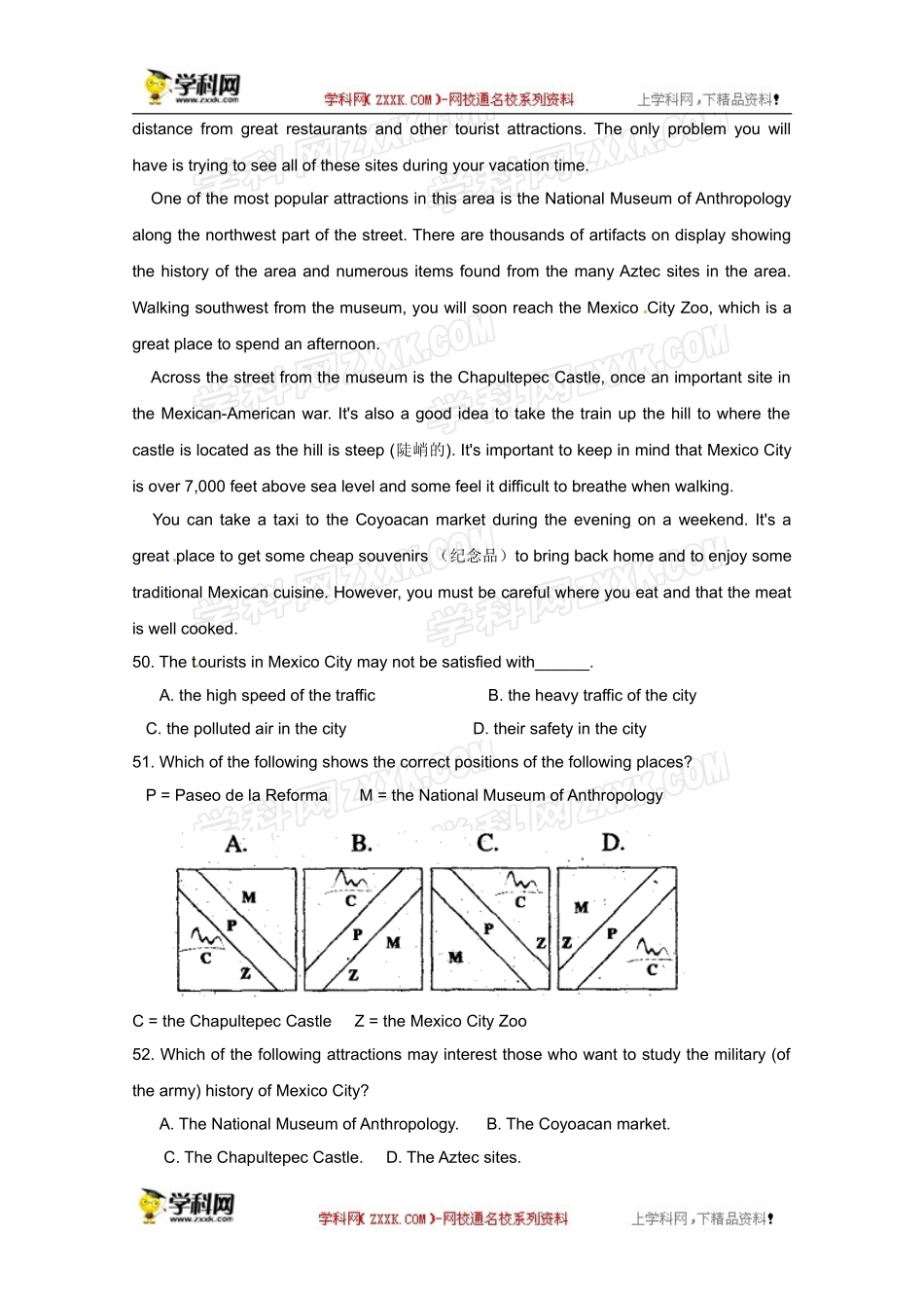 2014高考英语二轮阅读理解基础训练精品题(4)及答案-(2)_第3页