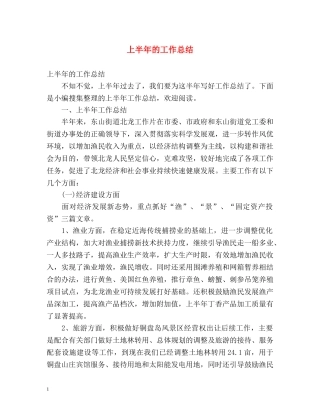 上半年的工作总结 