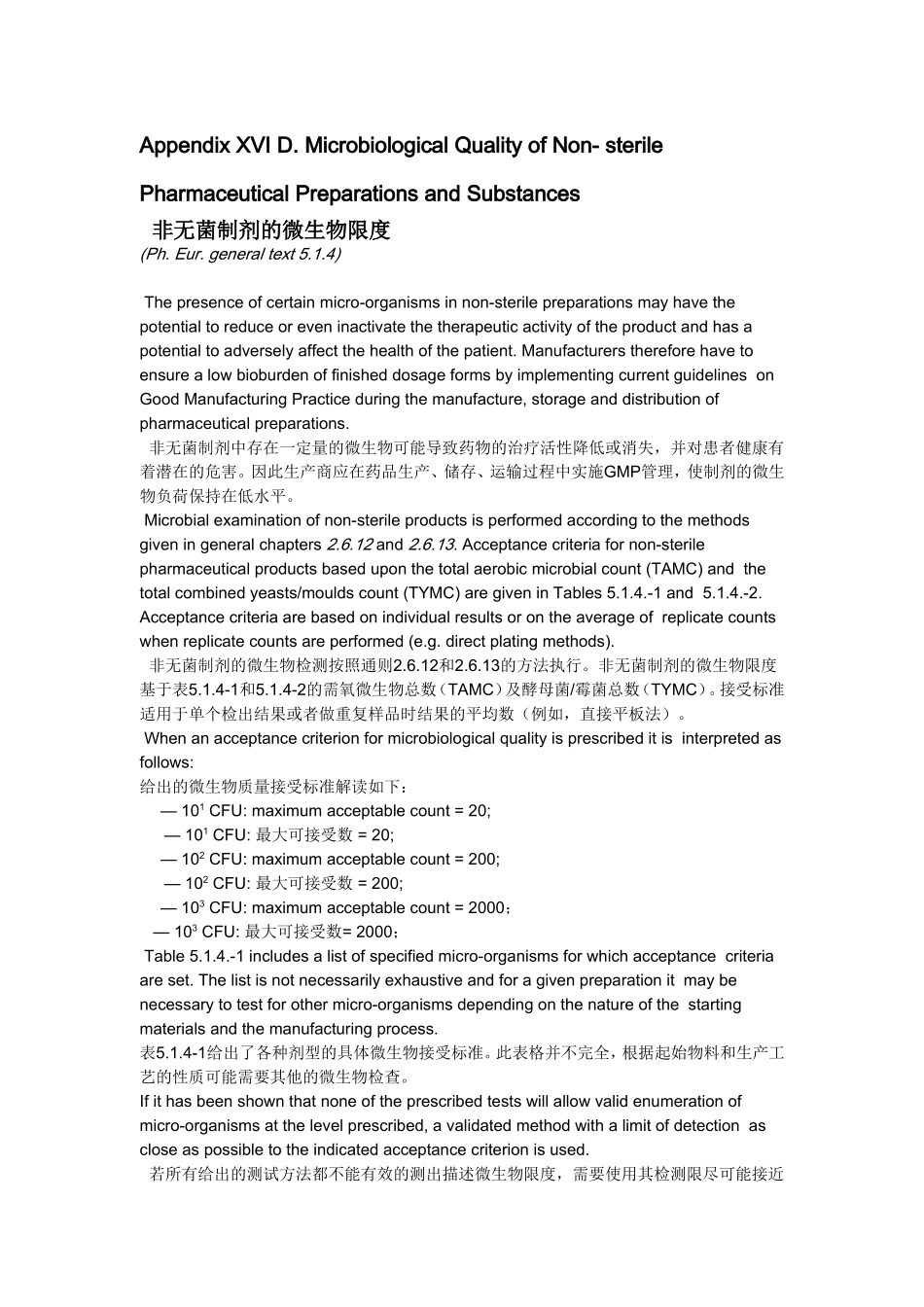 BP 非无菌制剂的微生物限度_第1页