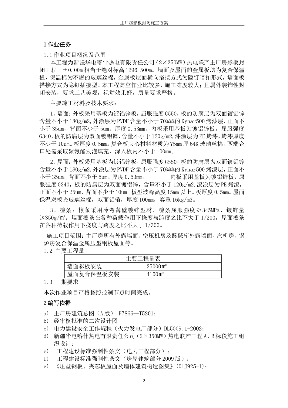厂房彩板封闭施工方案_第2页