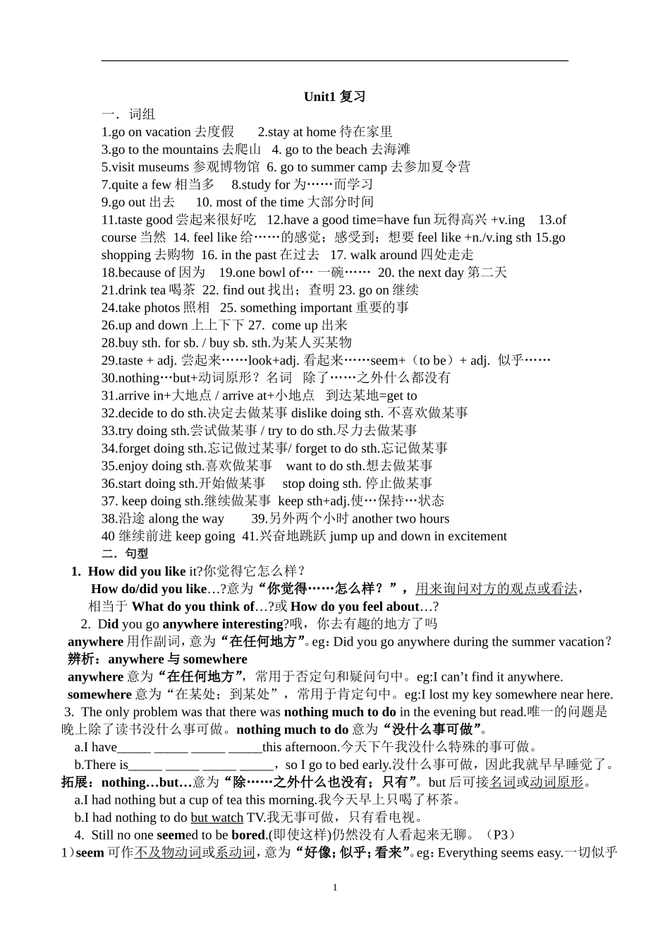 Unit1复习(自制)_第1页