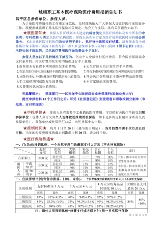城镇职工基本医疗保险医疗费用报销告知书2015