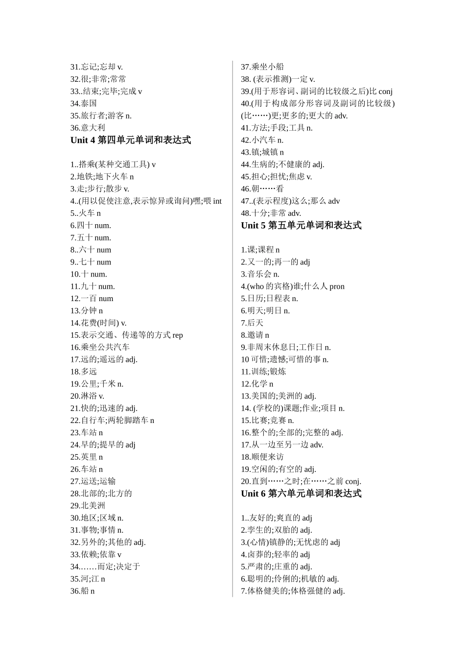 八年级上册英语单词、词组表_第3页