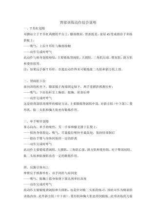 背部训练动作综合说明