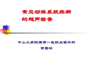 常见周围血管疾病的彩超检查1