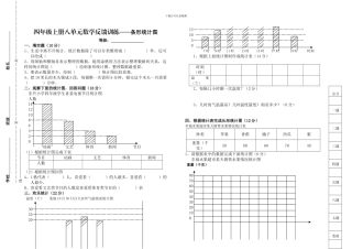 四年级上册八单元数学反馈训练—条形统计图