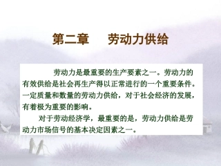 第2章 劳动供给分析
